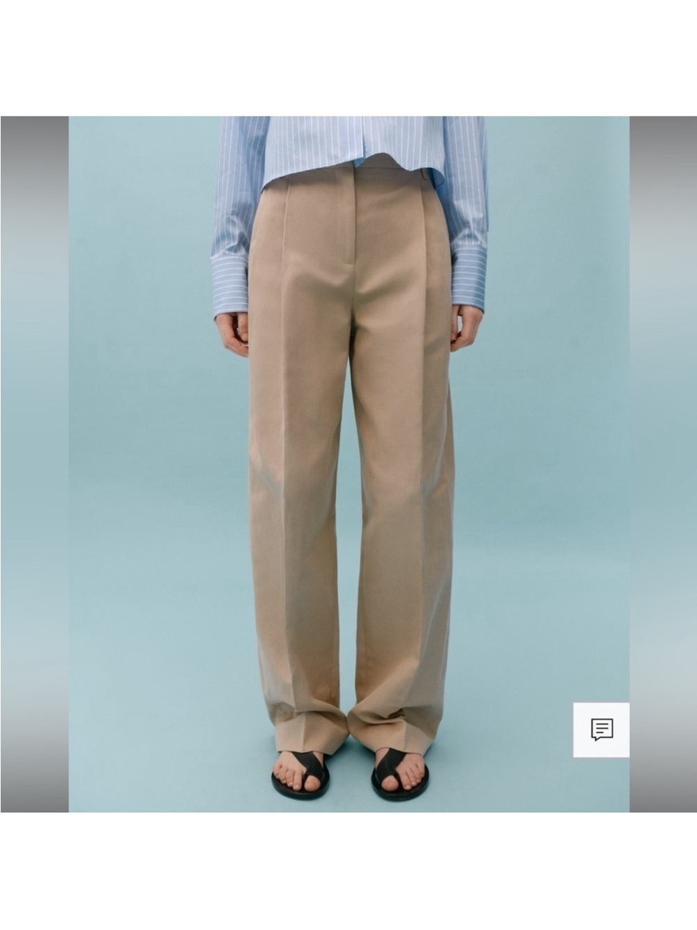 Victoria Beckham x Mango Khaki Pleated Trousers- Sz 4